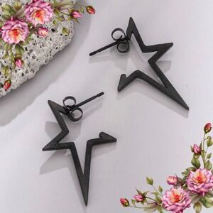Star Design Hoop Earrings from‎ Stainless Steel